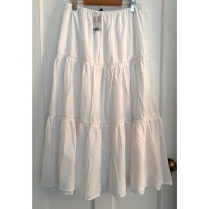 BNWT H&M Long White Tiered Skirt Size M